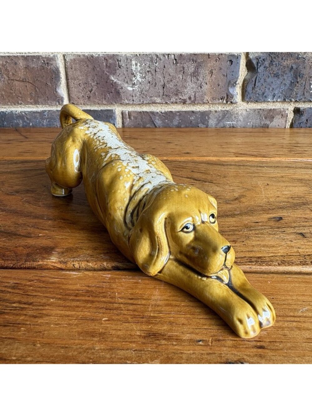 VTG MCM Ceramic Brown Labrador Retriever Lab Dog Rhodesian Ridgeback Figure 8"